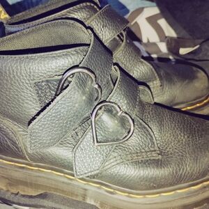 Dr. Martens Platform Combat Boots With heart Shaped Buckles